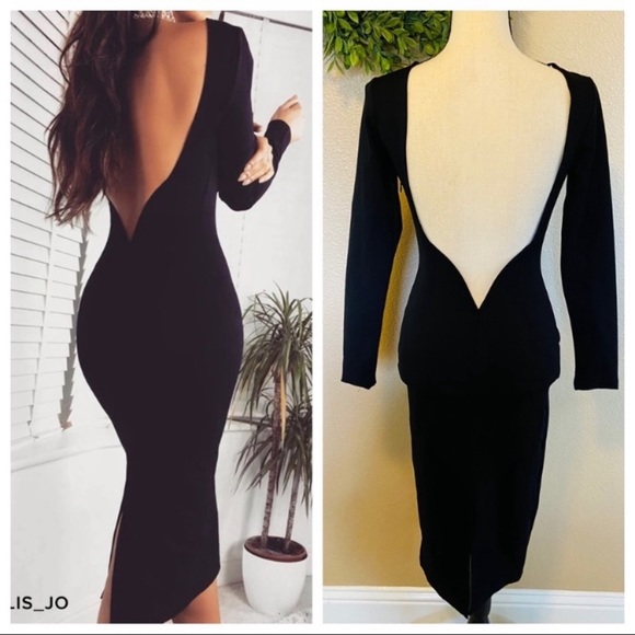NWOT Va Va Voom Black Backless Midi Dress - Picture 9 of 9